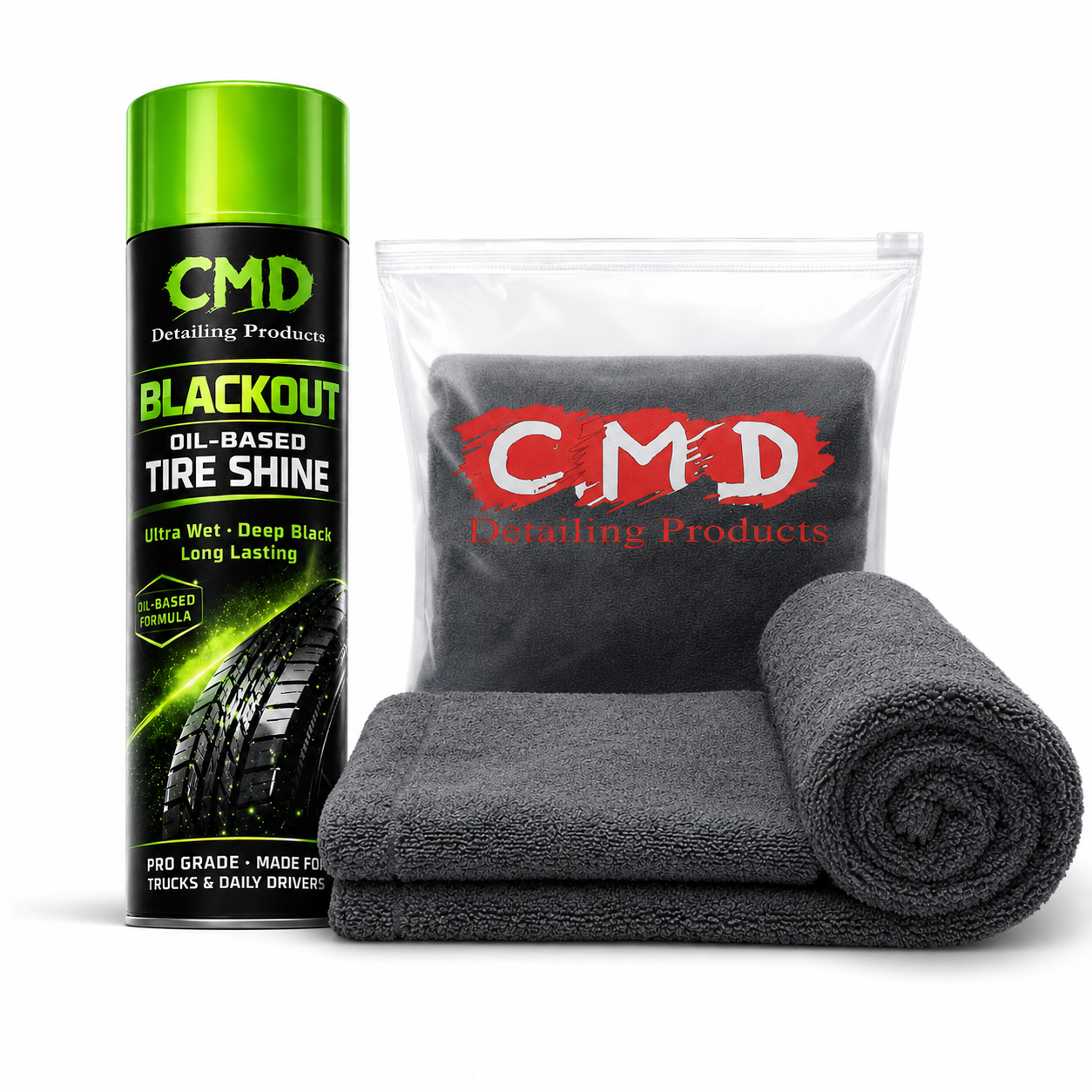 Blackout Tire Shine + Towel Bundle